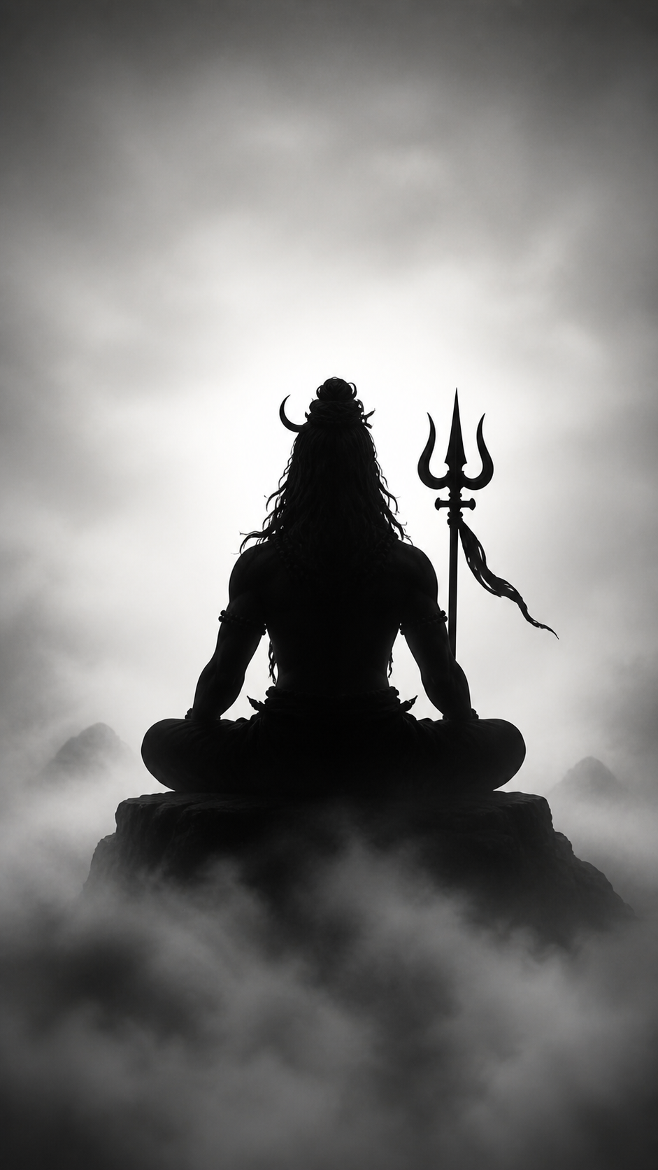 Shiv Dhyan Monochrome – HD Wallpaper