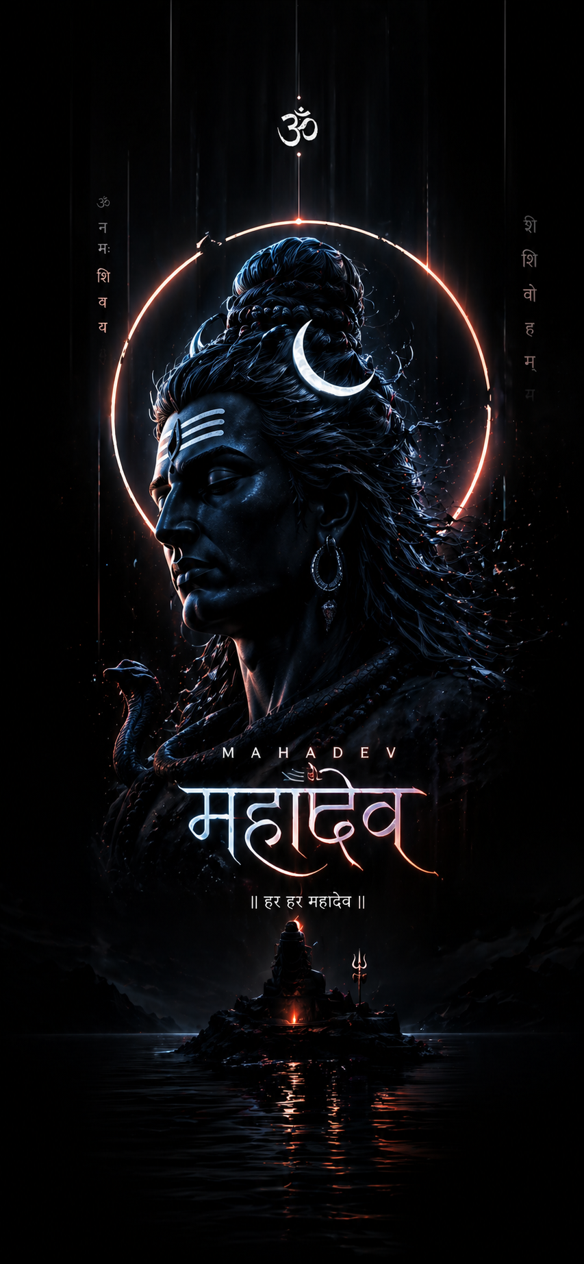 Har Har Mahadev Neon Edition – HD Wallpaper