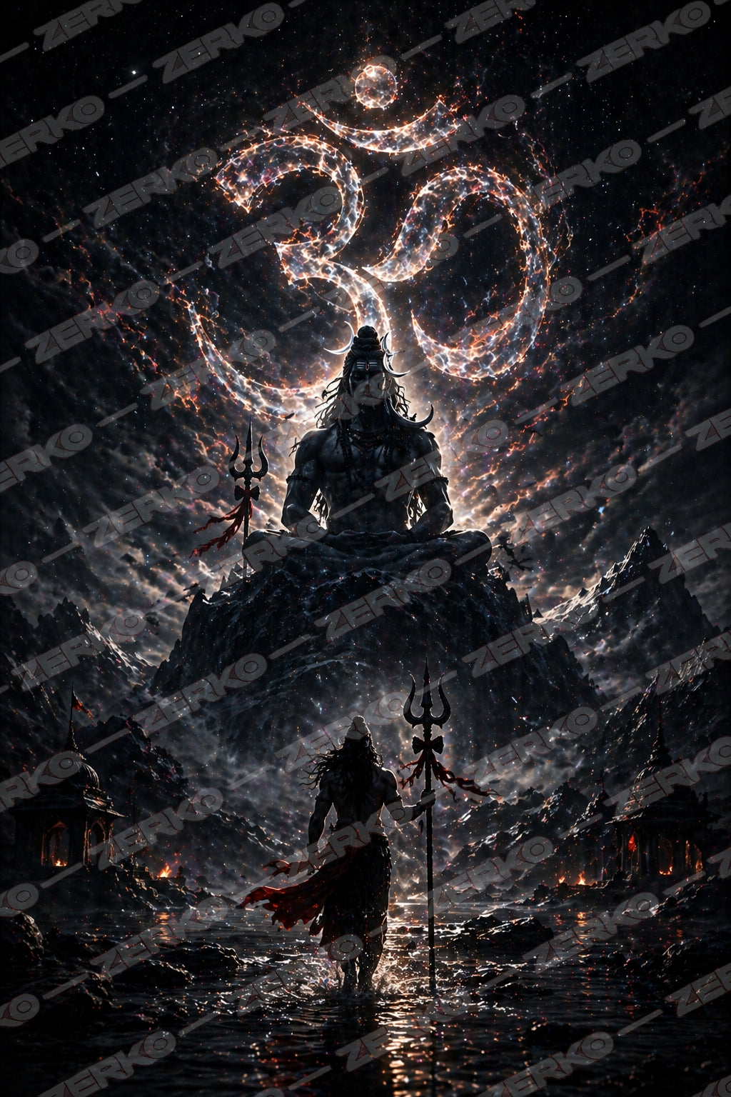 Cosmic Om Shiva Path – AMOLED Wallpaper