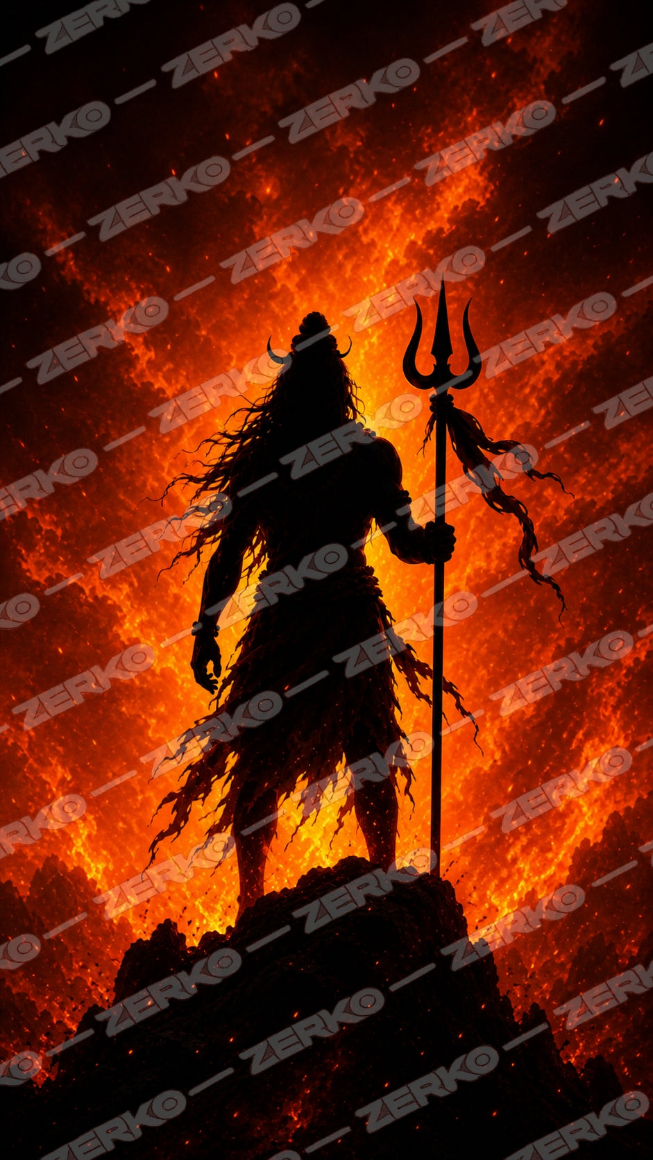 Rudra Firestorm Throne – AMOLED Wallpaper